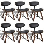 Vidaxl chaises  manger lot de 6 bois courb et similicuir