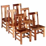 Vidaxl chaises � manger lot de 6 bois massif