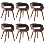 Vidaxl chaises  manger lot de 6 gris bois courb et tissu
