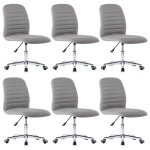 Vidaxl chaises � manger lot de 6 gris clair tissu