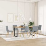 Vidaxl chaises � manger lot de 6 gris clair tissu