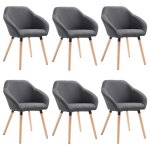 Vidaxl chaises � manger lot de 6 gris fonc� tissu