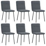 Vidaxl chaises � manger lot de 6 gris fonc� velours