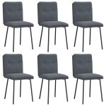 Vidaxl chaises � manger lot de 6 gris fonc� velours