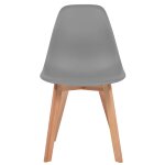 Vidaxl chaises  manger lot de 6 gris plastique