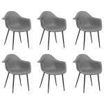 Vidaxl chaises � manger lot de 6 gris pp