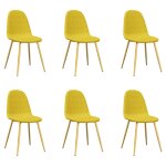 Vidaxl chaises � manger lot de 6 jaune moutarde velours