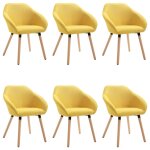 Vidaxl chaises � manger lot de 6 jaune tissu