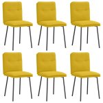 Vidaxl chaises � manger lot de 6 jaune velours