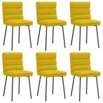 Vidaxl chaises � manger lot de 6 jaune velours
