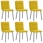 Vidaxl chaises � manger lot de 6 jaune velours