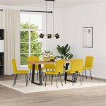 Vidaxl chaises � manger lot de 6 jaune velours