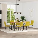 Vidaxl chaises à manger lot de 6 jaune velours Vidaxl chaises à manger lot de 6 jaune velours