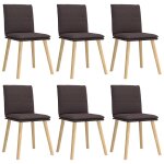 Vidaxl chaises � manger lot de 6 marron fonc� tissu