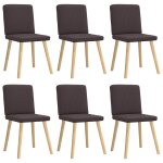 Vidaxl chaises � manger lot de 6 marron fonc� tissu