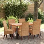 Vidaxl chaises  manger lot de 6 marron rotin naturel