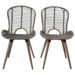 Vidaxl chaises  manger lot de 6 marron rotin naturel