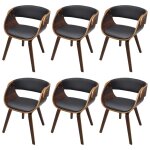 Vidaxl chaises � manger lot de 6 marron similicuir