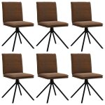 Vidaxl chaises � manger lot de 6 marron similicuir daim