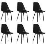 Vidaxl chaises � manger lot de 6 noir pp