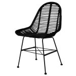 Vidaxl chaises  manger lot de 6 noir rotin naturel