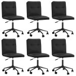 Vidaxl chaises � manger lot de 6 noir similicuir