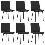 Vidaxl chaises � manger lot de 6 noir similicuir
