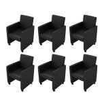 Vidaxl chaises � manger lot de 6 noir similicuir