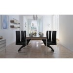 Vidaxl chaises � manger lot de 6 noir similicuir
