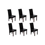 Vidaxl chaises � manger lot de 6 noir similicuir