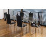 Vidaxl chaises à manger lot de 6 noir similicuir Vidaxl chaises à manger lot de 6 noir similicuir
