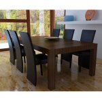 Vidaxl chaises � manger lot de 6 noir similicuir