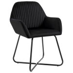 Vidaxl chaises � manger lot de 6 noir velours