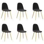 Vidaxl chaises � manger lot de 6 noir velours