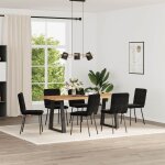 Vidaxl chaises à manger lot de 6 noir velours Vidaxl chaises à manger lot de 6 noir velours
