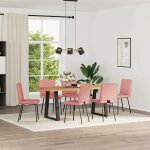 Vidaxl chaises  manger lot de 6 rose similicuir