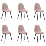 Vidaxl chaises  manger lot de 6 rose velours