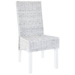Vidaxl chaise  manger lot de 6 rotin kubu et bois de manguier