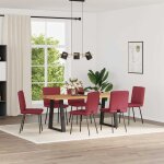 Vidaxl chaises  manger lot de 6 rouge bordeaux similicuir