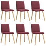 Vidaxl chaises � manger lot de 6 rouge bordeaux tissu