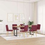 Vidaxl chaises � manger lot de 6 rouge bordeaux tissu