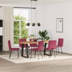 Vidaxl chaises  manger lot de 6 rouge bordeaux velours