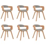 Vidaxl chaises  manger lot de 6 taupe bois courb et tissu