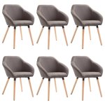 Vidaxl chaises � manger lot de 6 taupe tissu