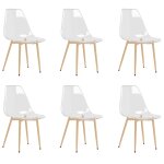 Vidaxl chaises � manger lot de 6 transparent pet