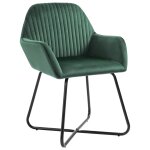 Vidaxl chaises � manger lot de 6 vert velours