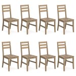 Vidaxl chaises  manger lot de 8 bois d'acacia massif