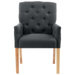 Vidaxl chaises à manger avec accoudoirs lot de 4 gris tissu Vidaxl chaises à manger avec accoudoirs lot de 4 gris tissu