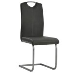 Vidaxl chaises � manger cantilever lot de 2 gris similicuir
