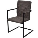 Vidaxl chaises  manger cantilever lot de 2 marron similicuir